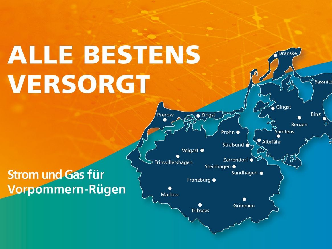 Strom und Gas für Vorpommern-Rügen - Karte